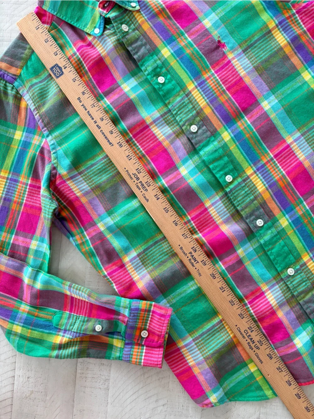 Ralph Lauren Bright Green & Pink Plaid Button-Down Shirt